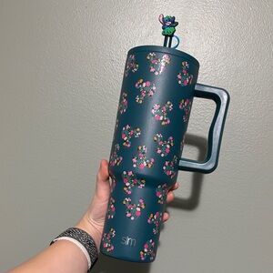 Simply Modern Mickey Mouse floral 40oz cut with straw topper